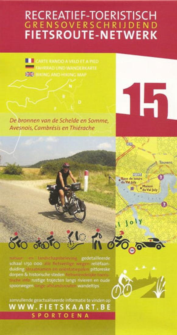 Cambrai - Maubeuge: the Sources of the Schelde and the Somme Belgium cycling map sheet #15