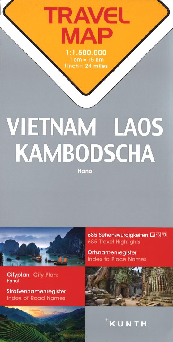 Vietnam, Laos, Cambodia : travel map = Vietnam, Laos, Kambodscha: Hanoi