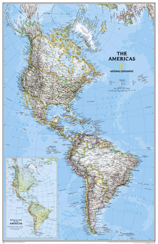 The Americas Classic Map [Laminated]