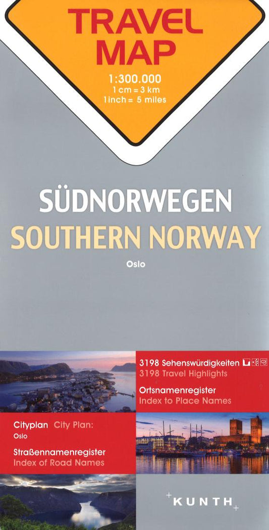 Southern Norway, Oslo, travel map = Südnorwegen, Oslo = Sør Norge, Oslo = Norvége Du Sud, Oslo