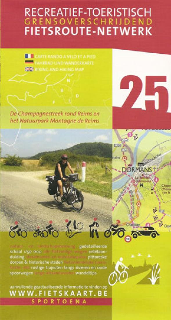 Champagne: Epernay - Reims Belgium cycling map sheet #25