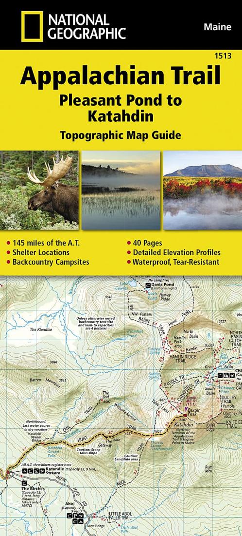 Appalachian Trail : Pleasant Pond to Katahdin : topographic map guide