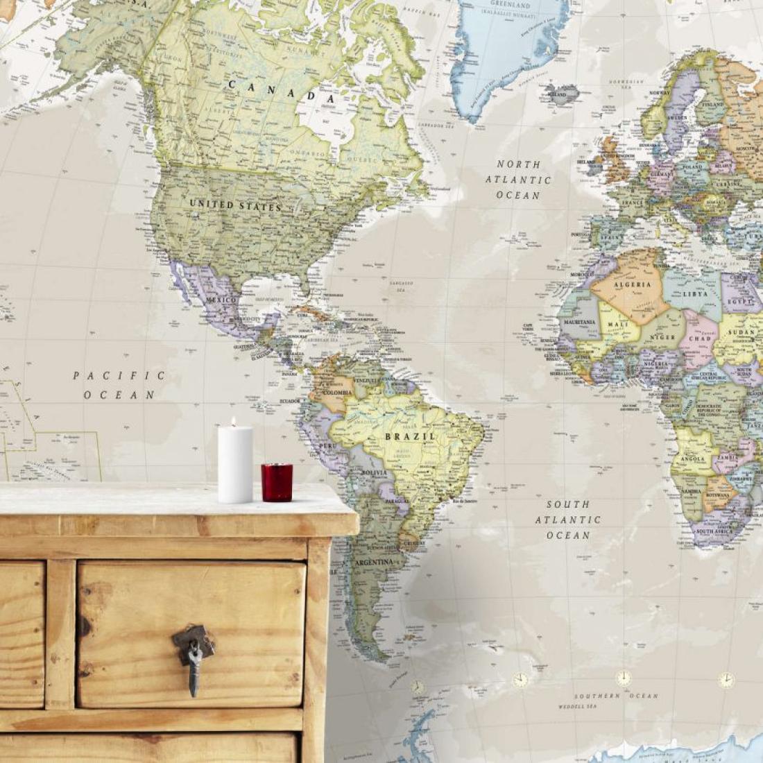 Classic World Wall Map - Mural