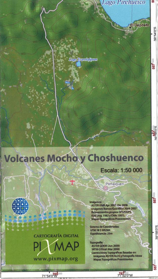 Volcanes Mocho y Choshuenco hiking map