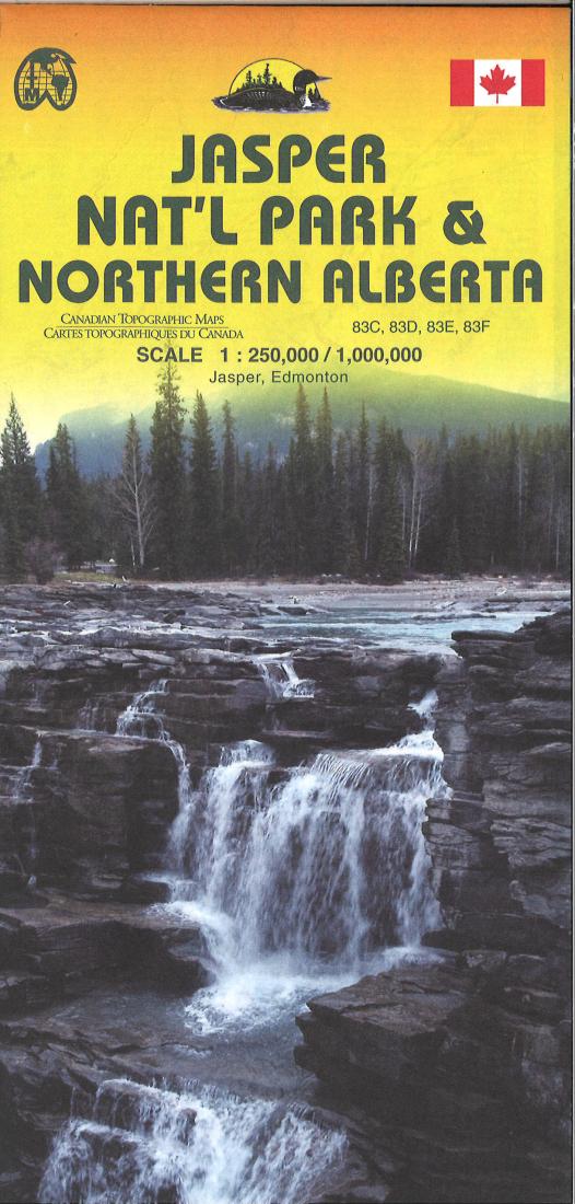 Jasper National Park and northern Alberta Travel Map