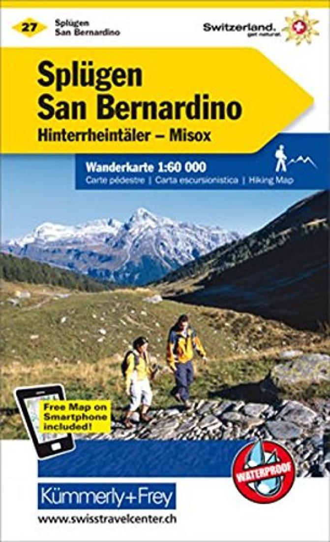 Splugen San Bernardino : Switzerland Hiking Map #27