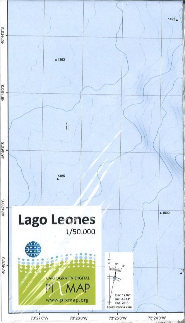 Lago Leones hiking map