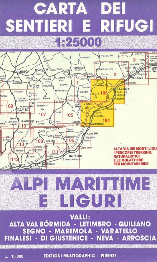 Carte des Sentieri e Rifugi - Alpi Marttime e Liguri