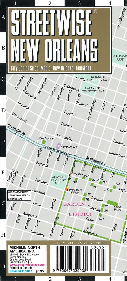 StreetWise New Orleans : city center street map of New Orleans, Louisiana