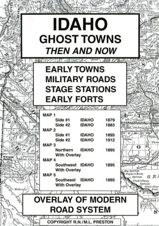 Idaho, Ghost Towns, 5-Map Set, Then and Now