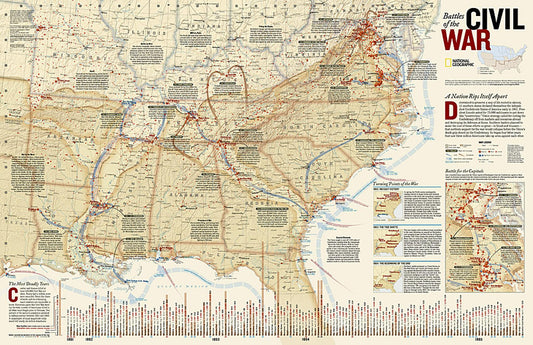 Battles of the Civil War [Laminated]