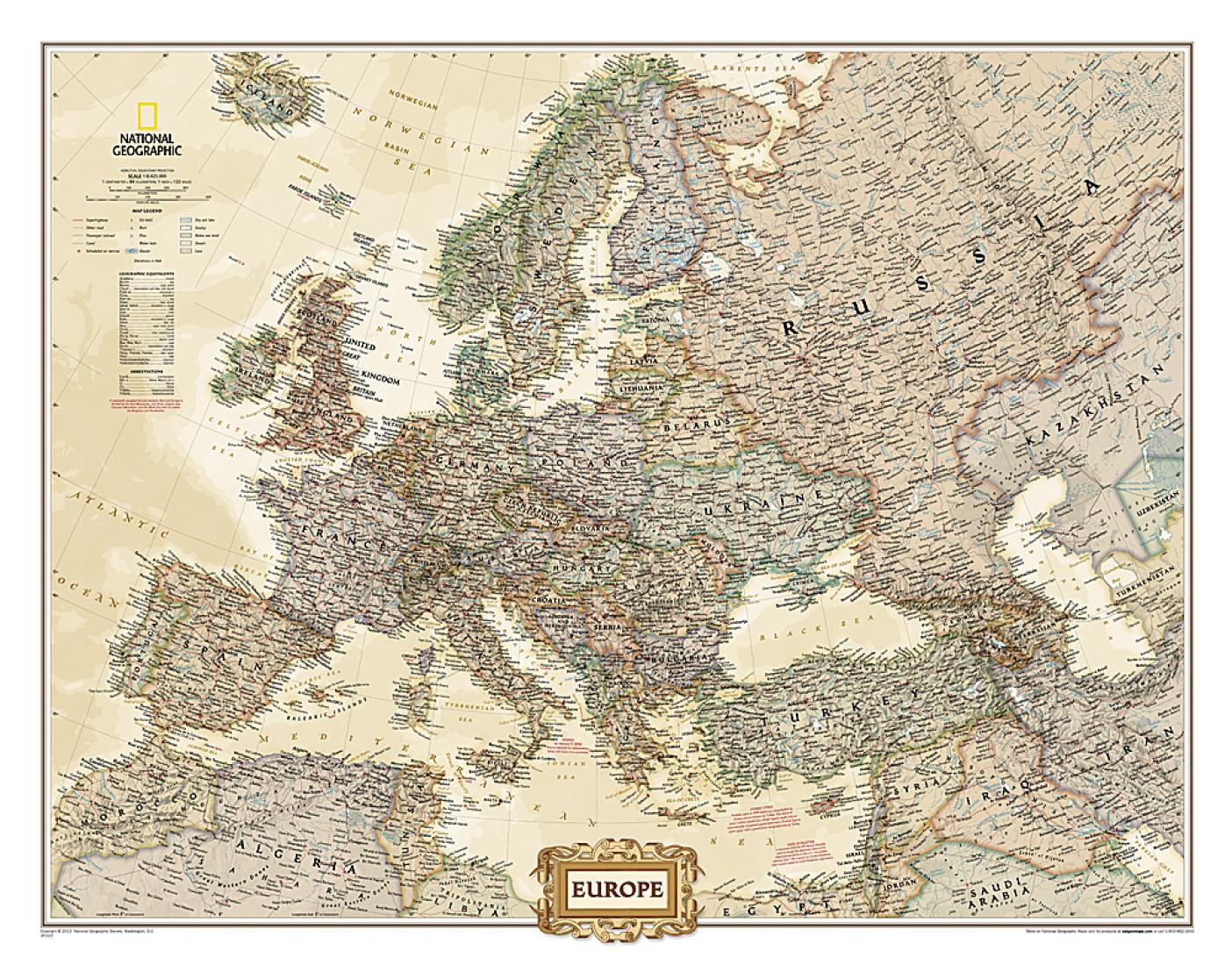 Europe Executive Wall Map