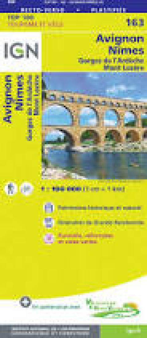 Avignon, Nîmes : Gorges de l'Ardèche : Mont Lozère : 1:100 000
