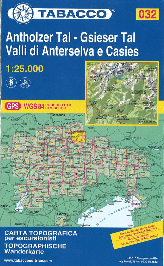 Val Anterselva - Val Casies/Antholz - Gsies Topographic Hiking Map