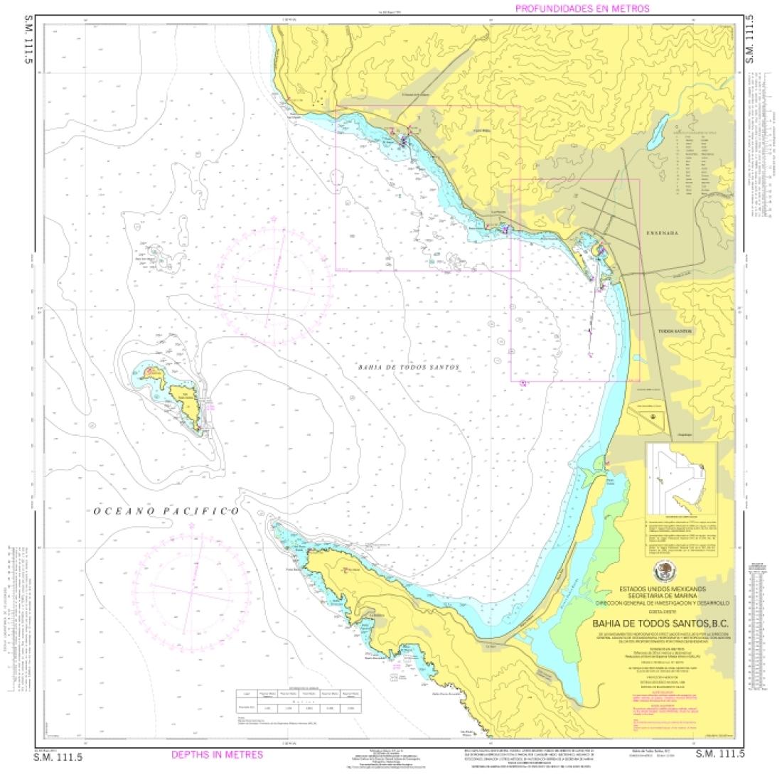 BAHÍA DE TODOS SANTOS, B. C. - 111.5 - Mexico Nautical Charts by SEMAR