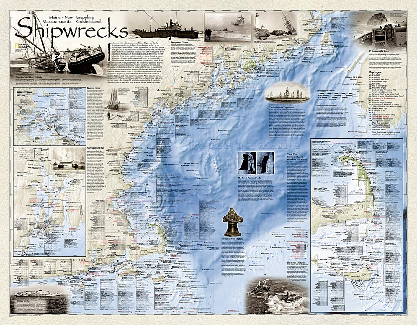 Shipwrecks of the Northeast [Laminated]