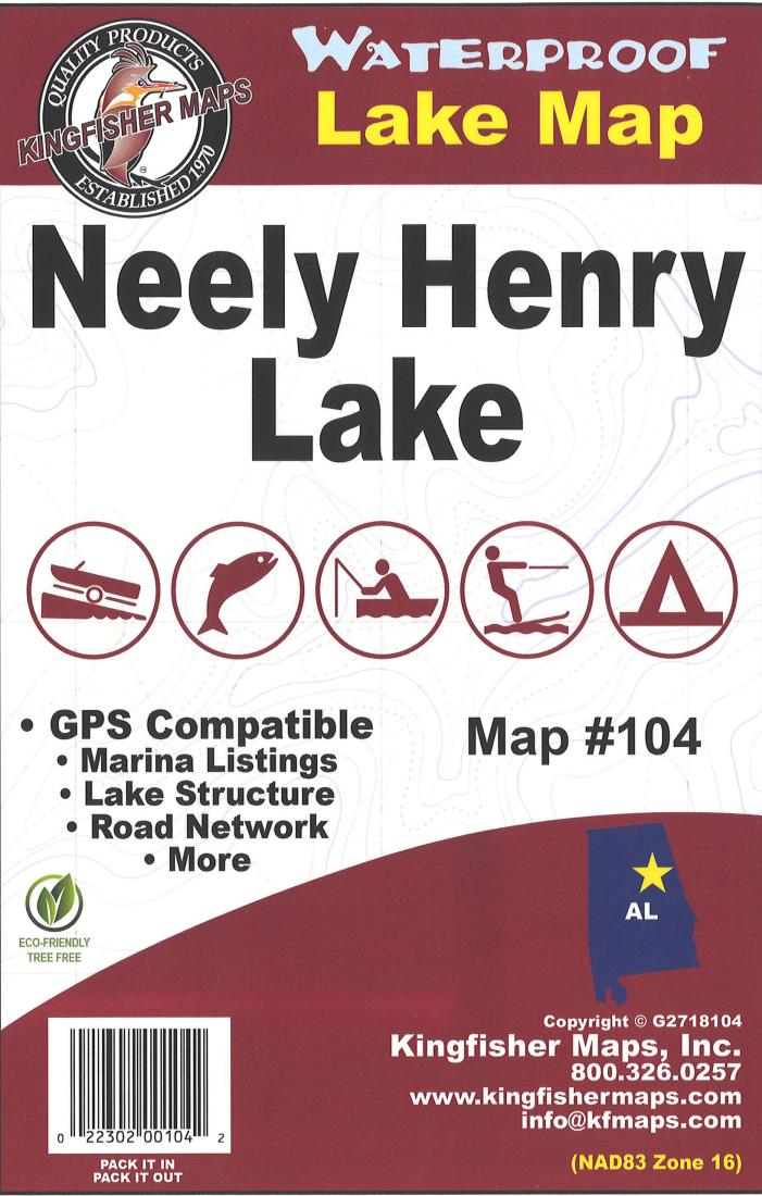 Neely Henry Lake Fishing Map
