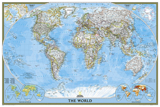 World Classic Wall Map - Laminated (36" x 24")