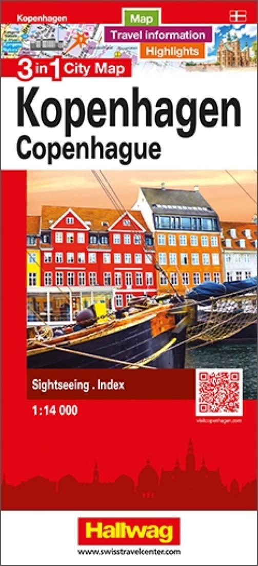 Copenhagen : 3 in 1 city map = Kopenhagen : 3 in 1 city map = Copenhague : 3 in 1 city map = Køpenhague : 3 in 1 city map