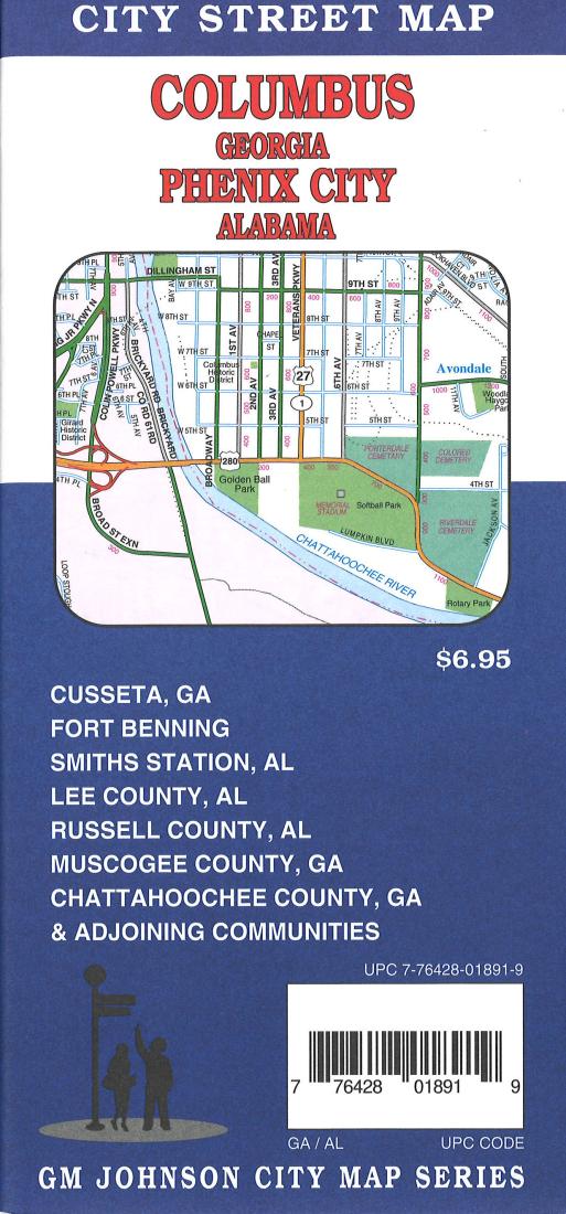 Columbus : Georgia : Phenix City : Alabama : city street map