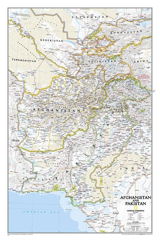 Afghanistan, Pakistan Wall Map (Tubed)