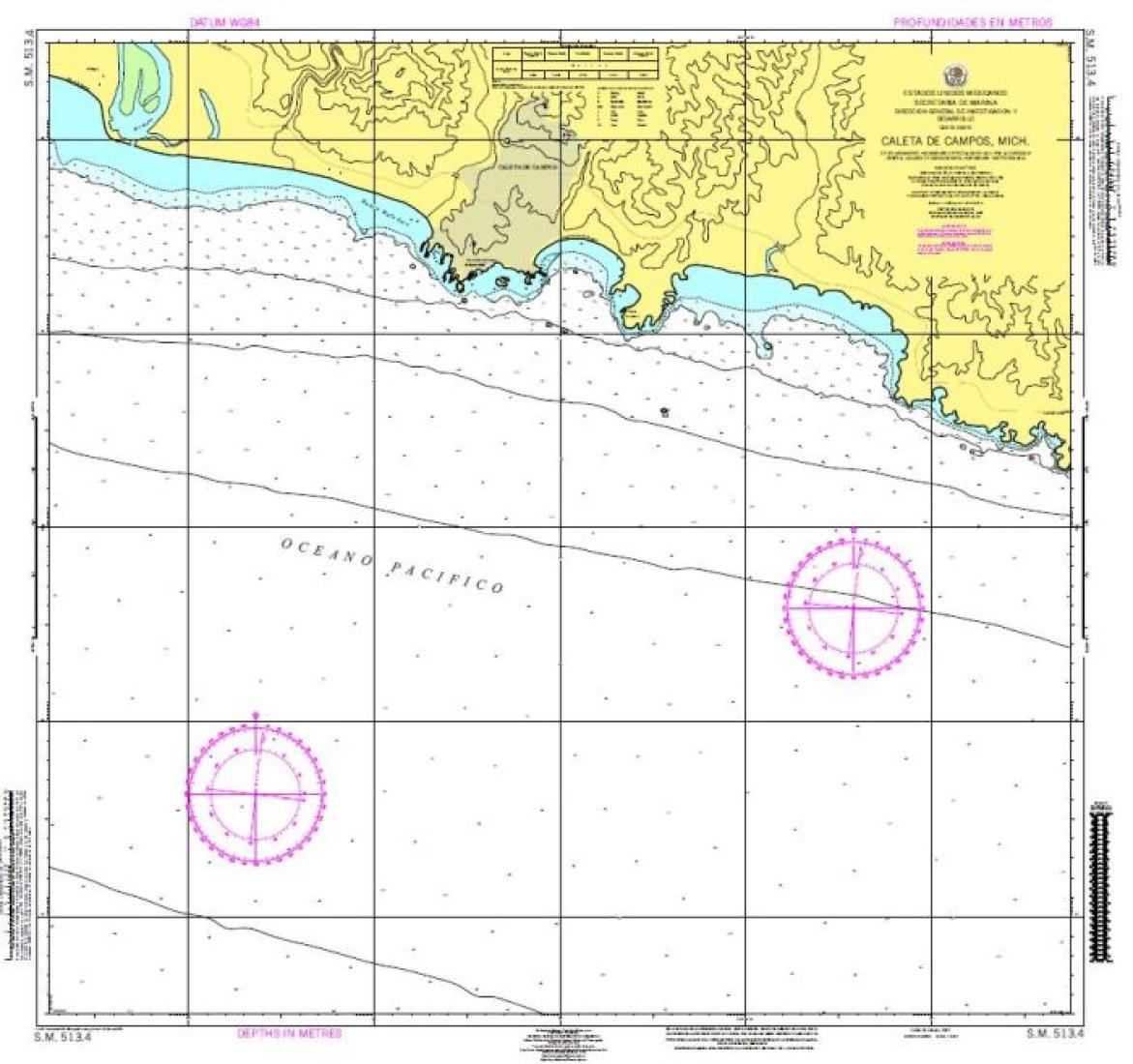 CALETA DE CAMPOS, MICH. - 513.4 - Mexico Nautical Charts by SEMAR