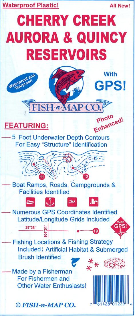 Cherry Creek, Aurora, & Quincy Reservoirs Fishing Map