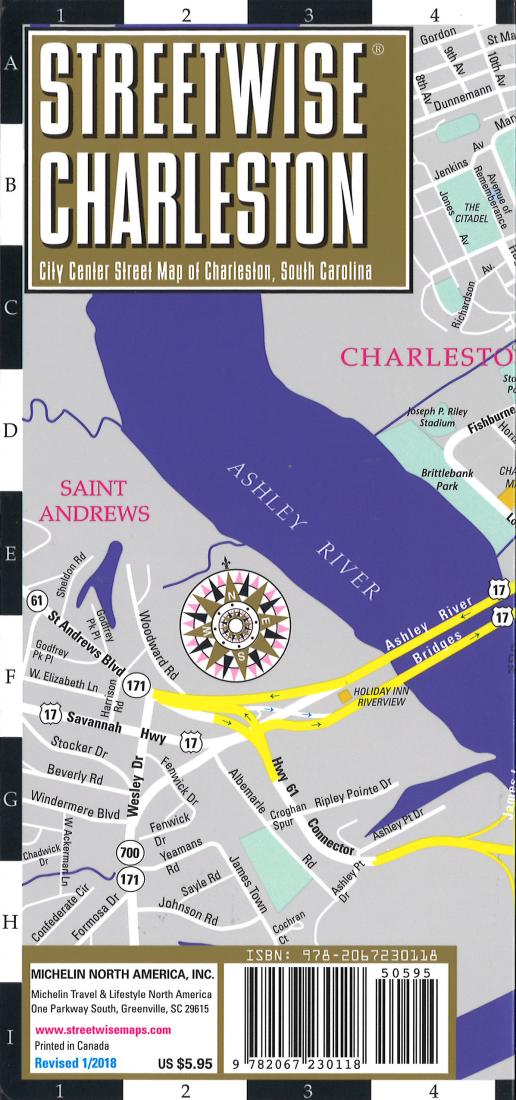 Streetwise Charleston : city center street map of Charleston, South Carolina