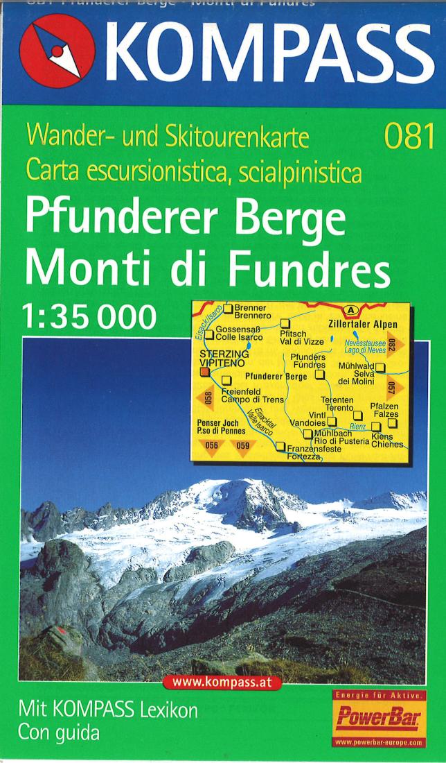 Pfunderer Berge/Monti Di Fundres Hiking Map
