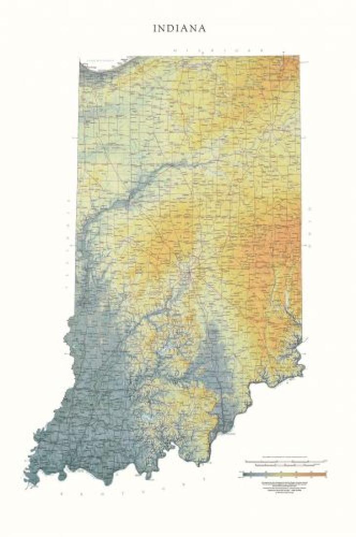 Indiana [Physical, 44x29, Laminated]