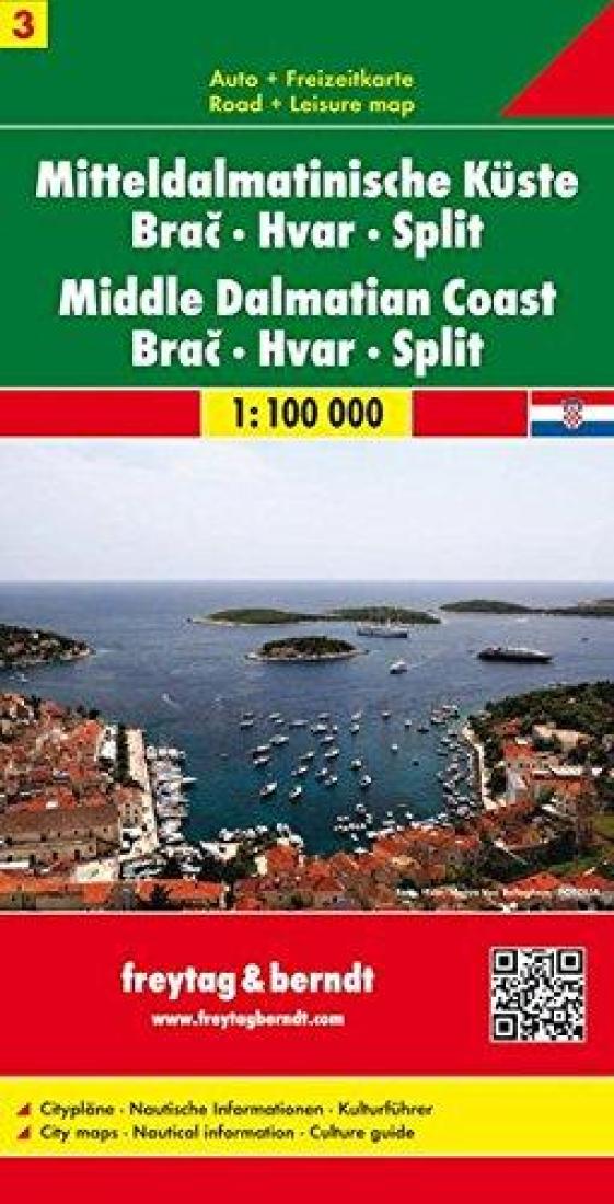 Mittledalmatinische Küste : Bra : Hvar : Split = Middle Dalmatian Coast : Bra : Hvar : Split
