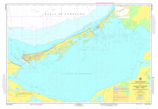 LAGUNA DE TÉRMINOS, CAMP. Y PROX. - 842.1 - Mexico Nautical Charts by SEMAR