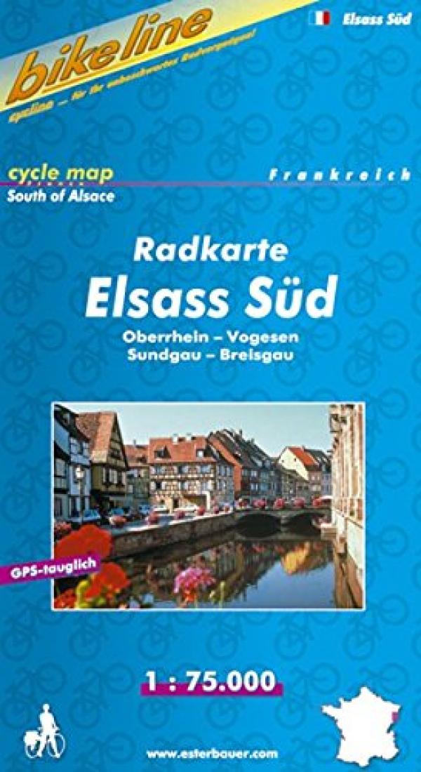 Radkarte Elsass Sud = Alsace South Cycle Map