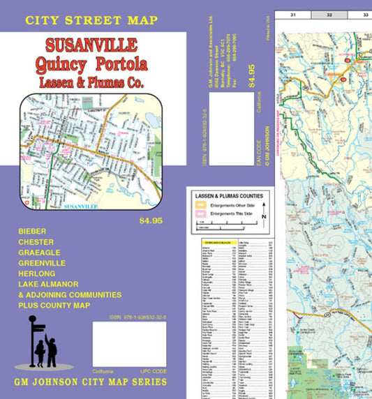 Susanville : Quincy : Portola : Lassen & Plumas Co. : city street map