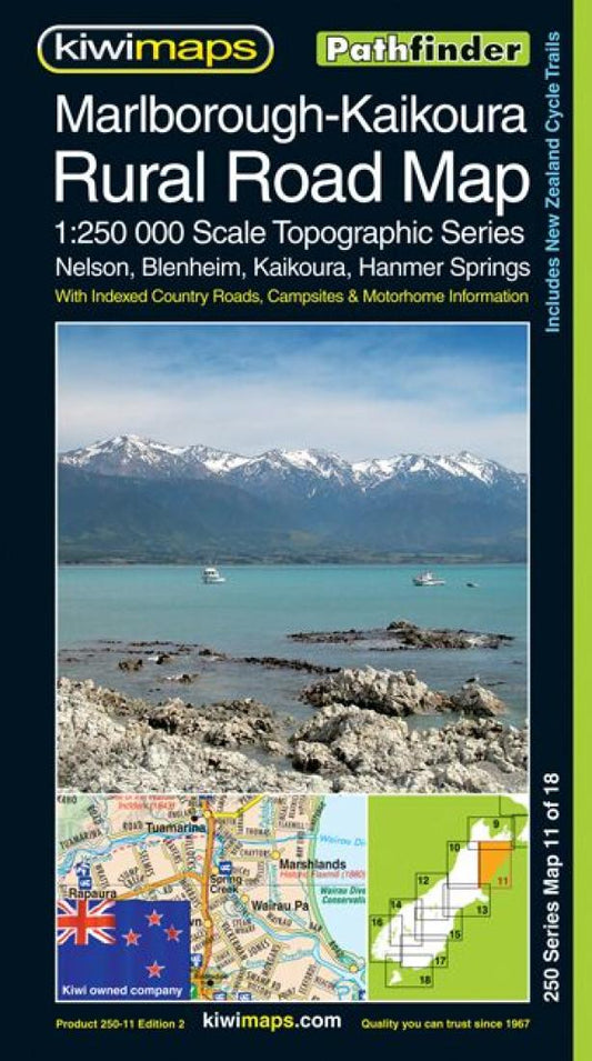 Marlborough-Kaikoura : rural road map : 1:250,000 scale topographic series : Nelson, Blenheim, Kaikoura, Hanmer Springs