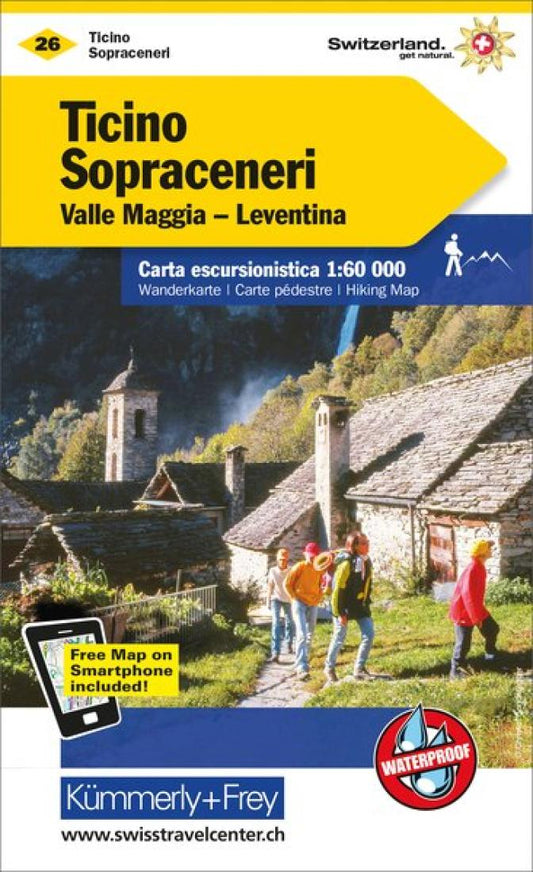 Ticino Sopraceneri : Switzerland Hiking Map #26