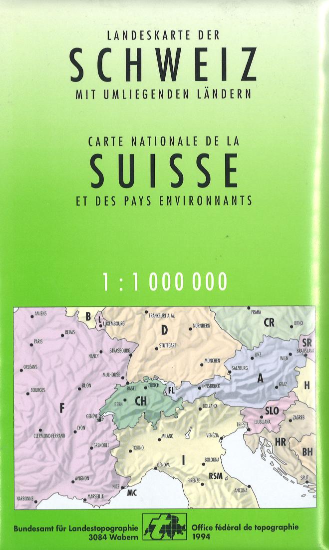 Carte nationale de la Suisse 1:500 000 = Landeskarte der Schweiz 1:500 000 = Carta nazionale della Svizzera 1:500 000