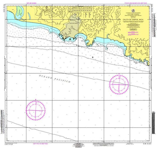 CALETA DE CAMPOS, MICH. - 513.4 - Mexico Nautical Charts by SEMAR