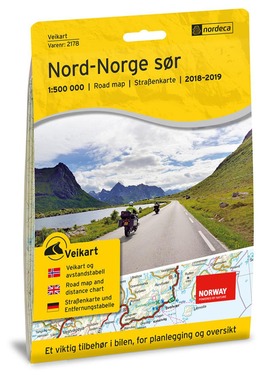 Nord-Norge sør : Straßenkarte : 1:500 000 : 2018-2019