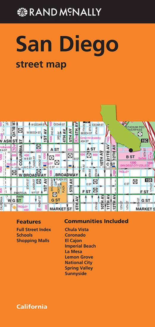 San Diego, CA - Folded Street Map