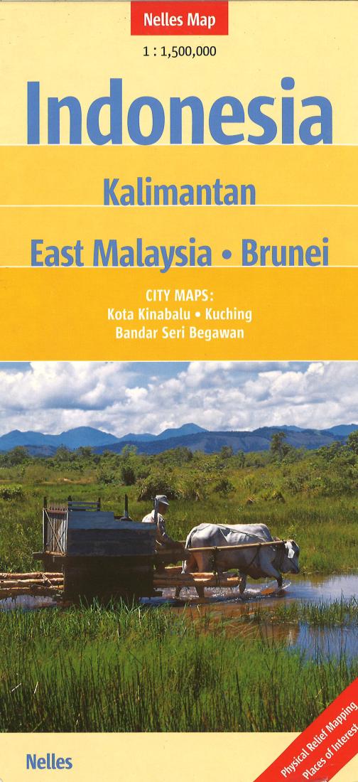 Indonesia: Kailmantan, East Malaysia, & Brunei Travel Map