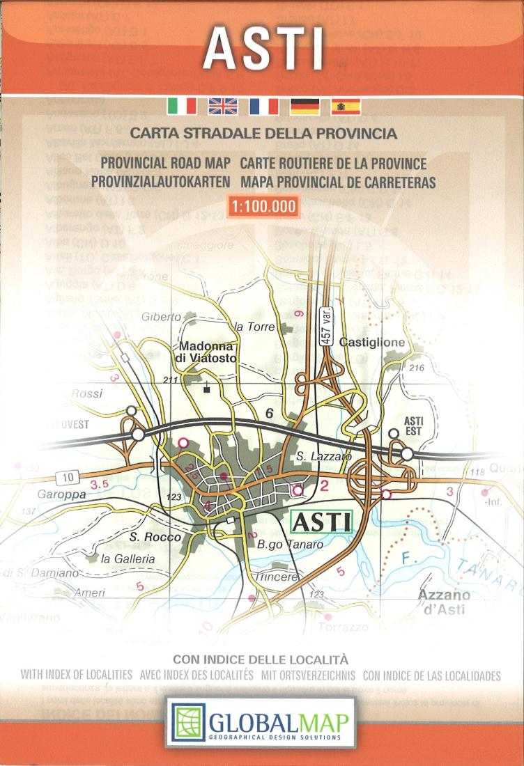 Asti : carta stradale della provincia