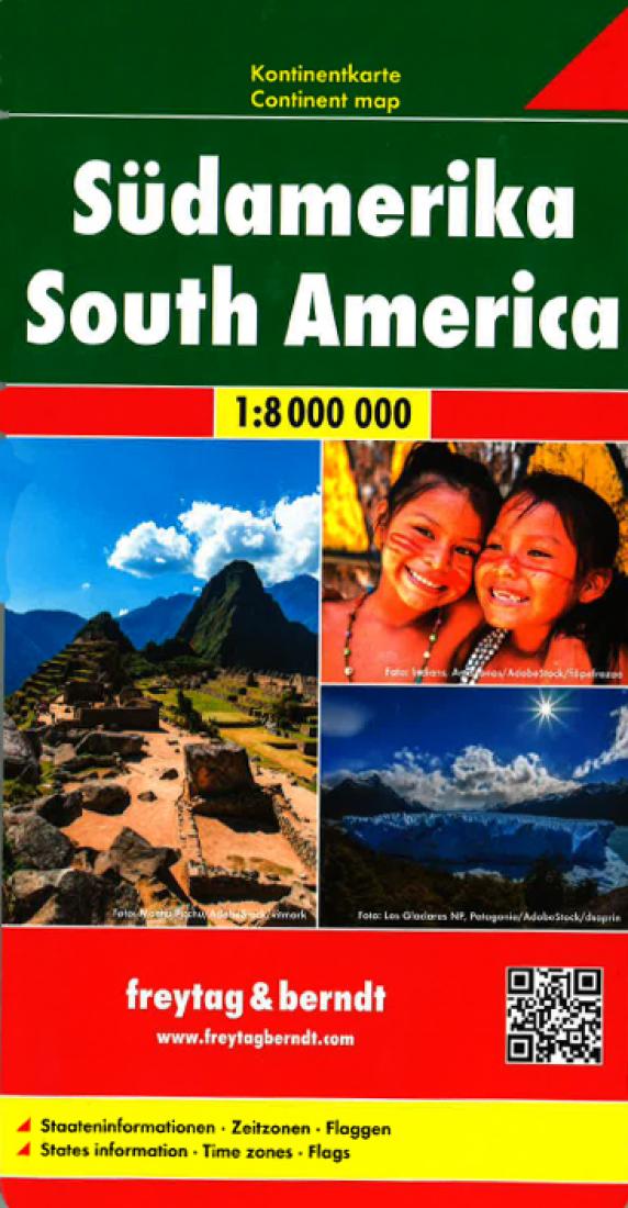 South America : Continent Map = Sudamerika : Kontinentkarte = Amérique du Sud : Carte du continent = Sudamerica : Mapa del continente = Sudamérica : Mapa del continente