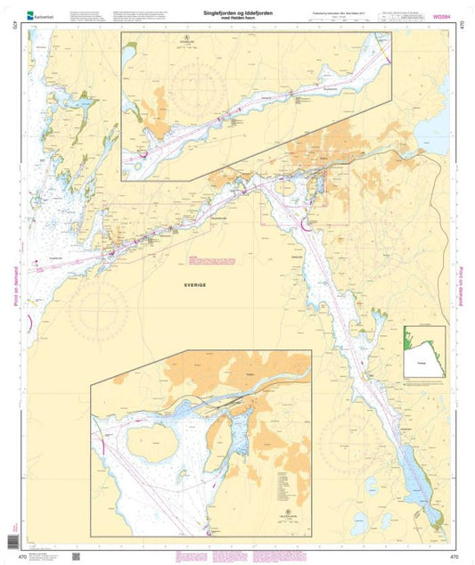 Singlefjorden, Iddefjorden med Halden havn - 470 - Norway Kartverket Nautical Charts