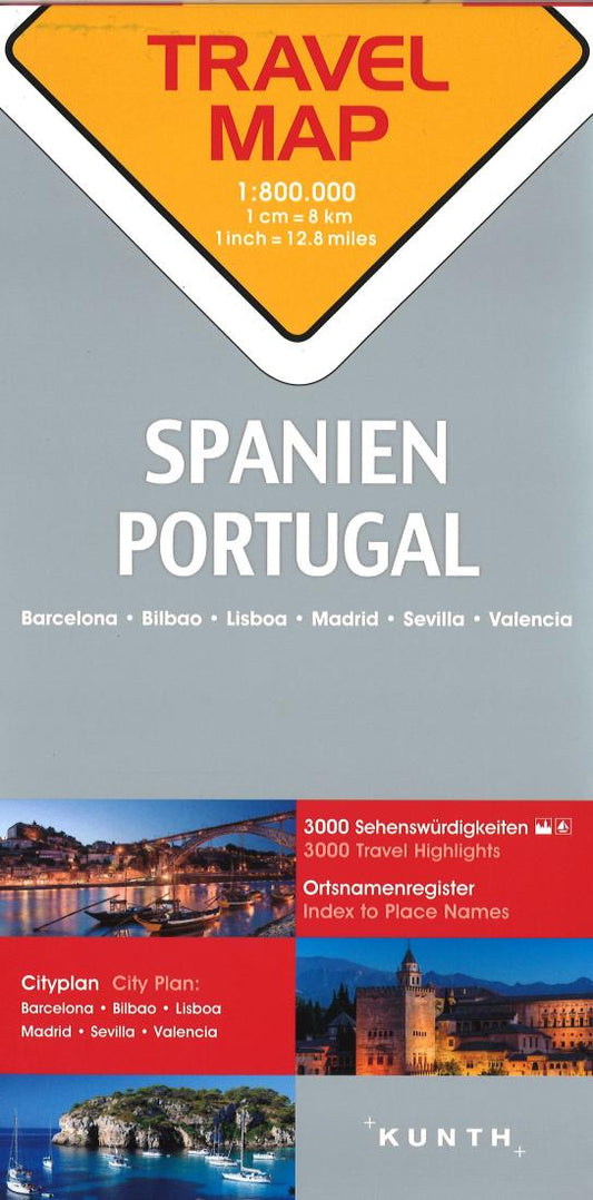 Spanien : Portugal : travel map, 1:800 000: Barcelona, Bilbao, Lisboa, Madrid, Sevilla, Valencia = Spain : Portugal : travel map, 1:800 000: Barcelona, Bilbao, Lisboa, Madrid, Sevilla, Valencia