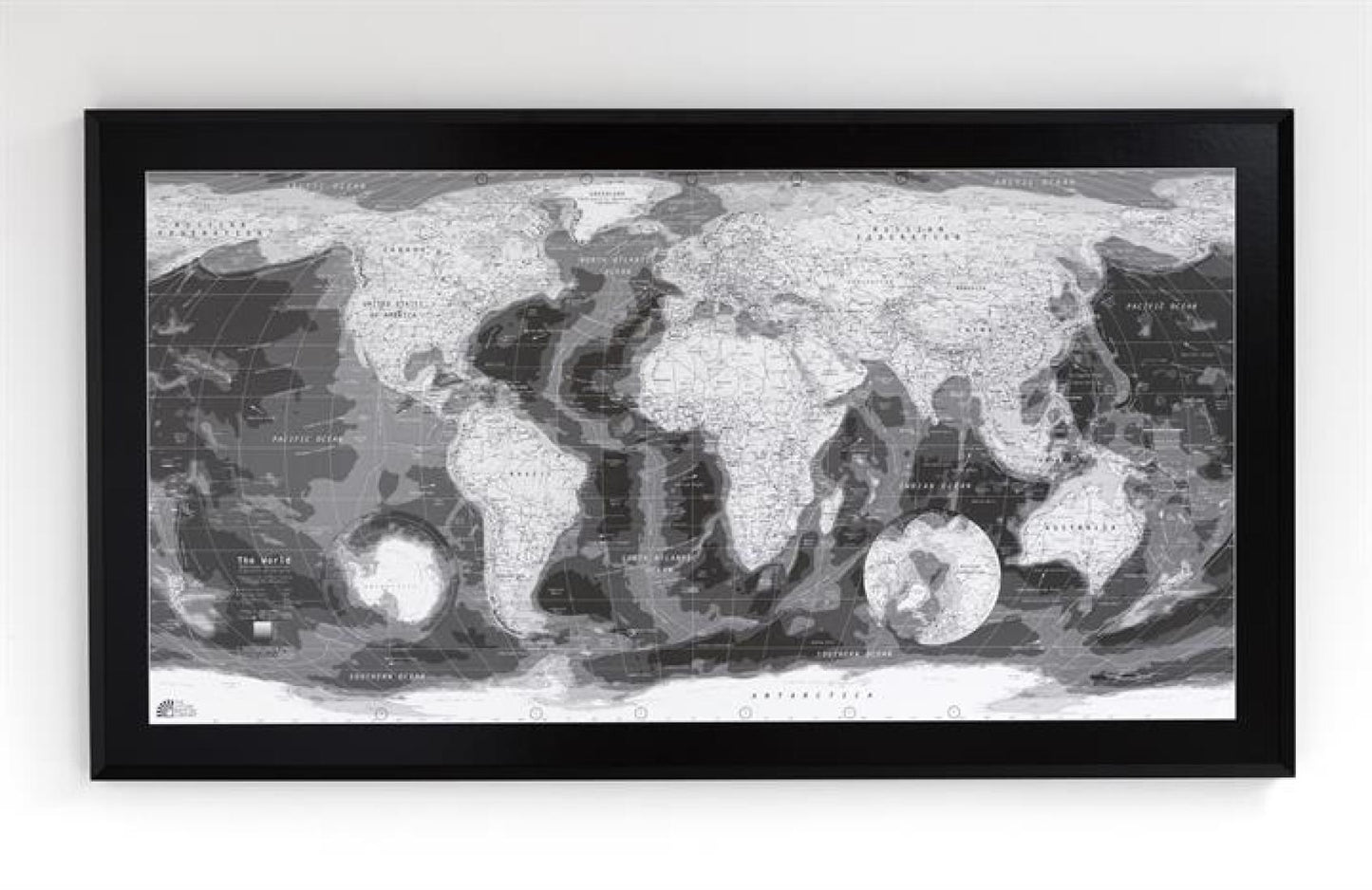 Colour Map - Monochrome World Map - Paper