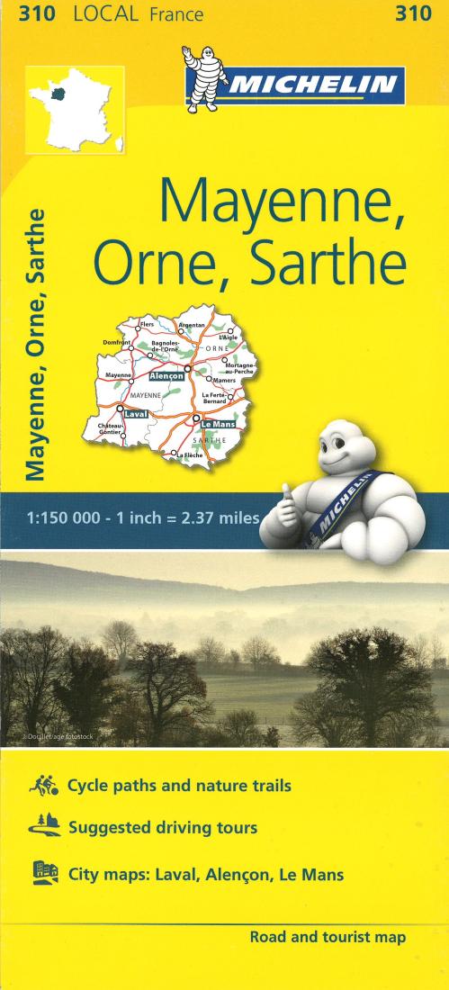 Mayenne, Orne, Sarthe : road and tourist map = Mayenne, Orne, Sarthe : carte routière et touristique