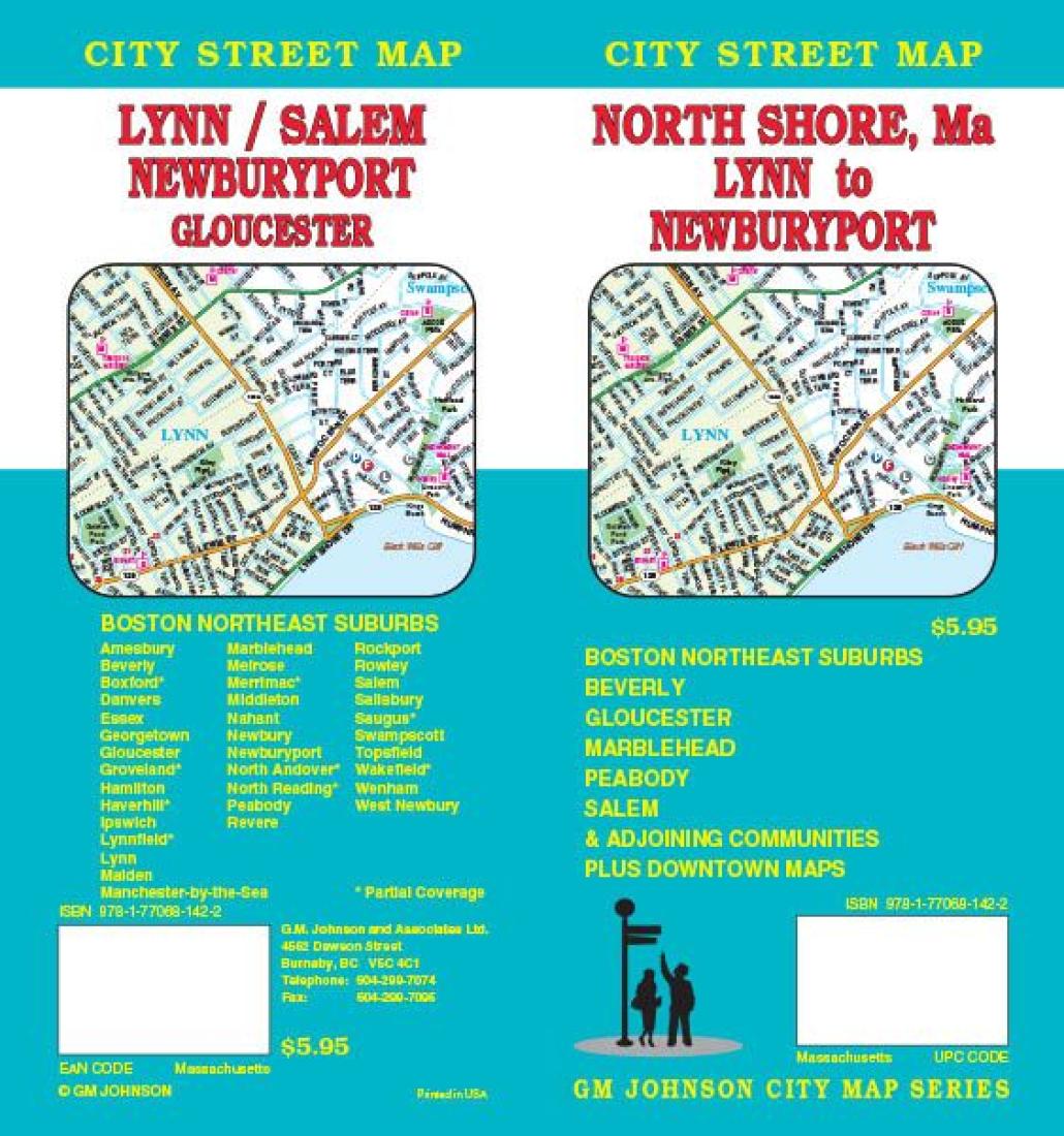 North Shore, MA : Lynn to Newburyport : city street map = Lynn/Salem : Newburyport : Gloucester : city street map