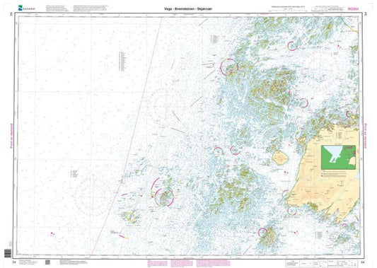 Vega - Bremsteinen - Skjærvær - 54 - Norway Kartverket Nautical Charts