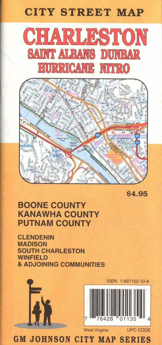 Charleston : Saint Albans : Dunbar : Hurricane : Nitro : city street map = Charleston : Kanawha : Putman : & Boone counties : city street map